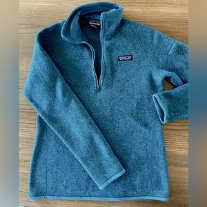 Patagonia better sweater 1/4 zip sweater blue/teal medium